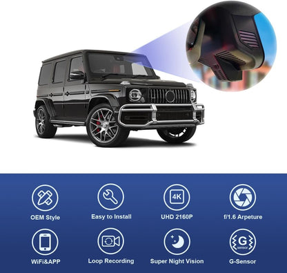 OEM Look Dash Cam Compatible with Mercedes-Benz G-Class (2019-2024) - Front 4K + Rear 1080P