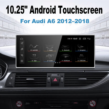 2012–2018 AUDI A6 10.25" Digital Cockpit Android Car Multimedia IPS Touchscreen, OEM Style