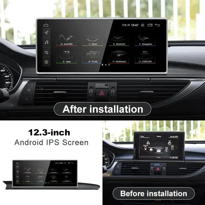 2012–2018 AUDI A6 12.3" Digital Cockpit Android Car Multimedia IPS Touchscreen, OEM Style