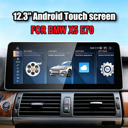 2006–2013 BMW X5 12.3" Digital Cockpit Android Car Multimedia IPS Touchscreen, OEM Style