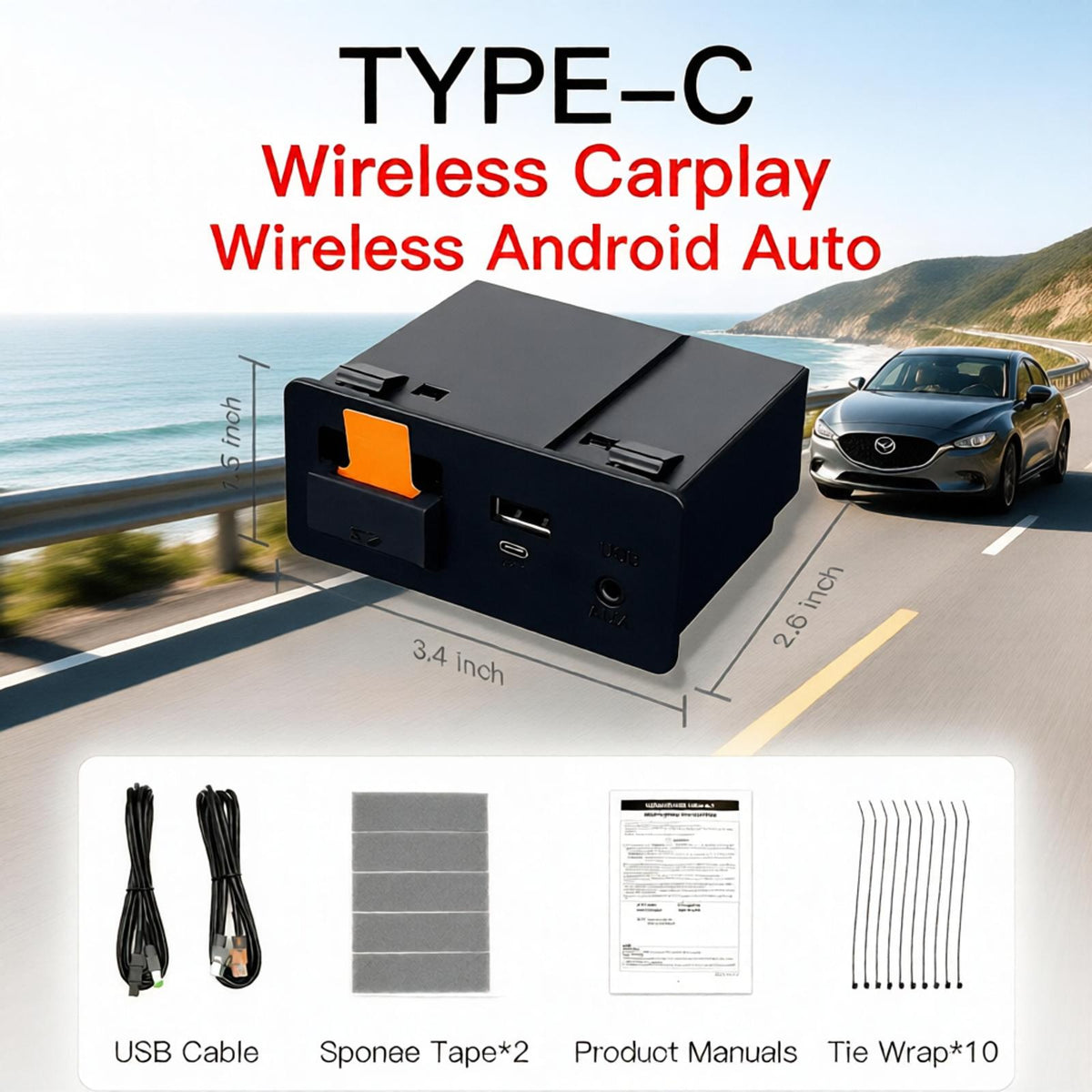 Wireless Carplay Android Auto Retrofit Kit For Mazda 3 Mazda 6
