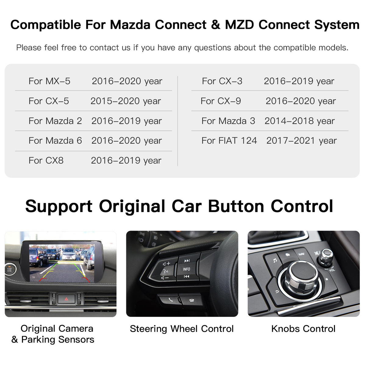 Wireless Carplay Android Auto Retrofit Kit For Mazda CX 3/CX 5/CX 9/MX5